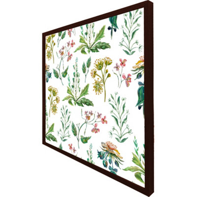 Watercolour leaves & flowers (Picutre Frame) / 12x12" / Brown