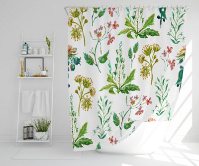 Watercolour Leaves & Flowers (Shower Curtain) / Default Title Price Comparisons | Compare The Build