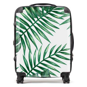 Watercolour Tropical Leaves Suitcase - Large