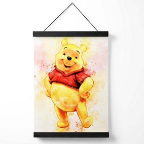 Watercolour Winnie the Pooh Medium Poster with Black Hanger
