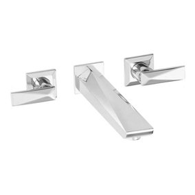 Waterfall Basin Chrome Finish Mixer Tap Bathroom Single Lever Hot Cold Wall Mounted