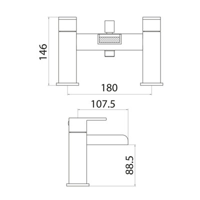 Waterfall Chrome Bath Filler Deck Mounted