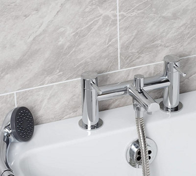Waterfall Chrome Mixer Bath Filler Tap Set Bathroom Modern