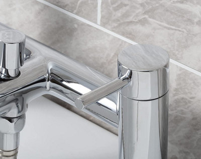 Waterfall Chrome Mixer Bath Filler Tap Set Bathroom Modern - 3