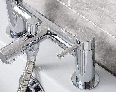 Waterfall Chrome Mixer Bath Filler Tap Set Bathroom Modern - 4