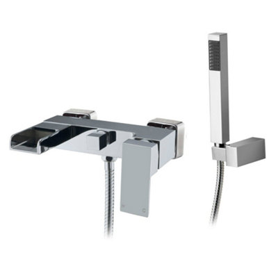 Waterfall Wall Mounted Bath Shower Mixer Tap Chrome