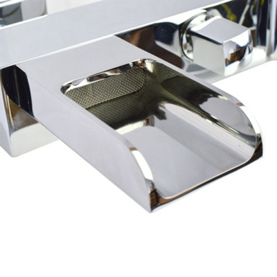 Waterfall Wall Mounted Bath Shower Mixer Tap Chrome