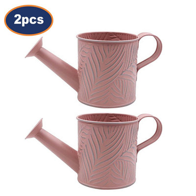 Watering Can Metal 1.1L 2pcs Pastel Pink Planter Garden Sprinkler Plants Sprayer