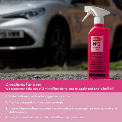 Waterless Wash & Wax Fast & Easy Car Wax CarPlan No.1 Super Dri Spray 600ml x12 - 5