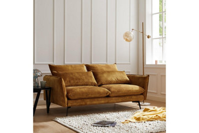 Waterloo 2 Seater Velvet Sofa, Gold Velvet