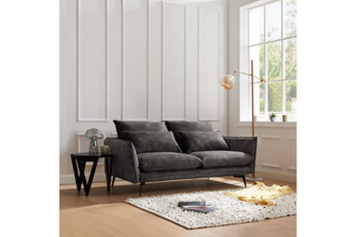 Waterloo 2 Seater Velvet Sofa, Steel Grey Velvet