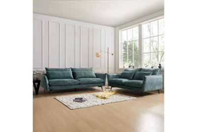 Waterloo 3 Seater Velvet Sofa Petrol Blue Velvet