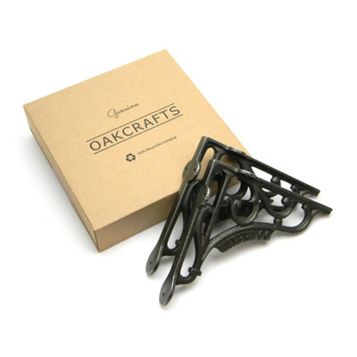 Waterloo Victorian Style Shelf Brackets Antique Cast Iron 150mm x 150mm / 6" x 6"