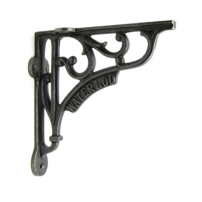 Waterloo Victorian Style Shelf Brackets Antique Cast Iron 150mm x 150mm / 6" x 6" - 4