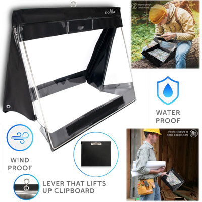 Waterproof A4 Clipboard with PVC Screen Landscape Clipboard with Cover to Protect Documents from Rain, Snow & Dust Black Price Comparisons | Compare The Build