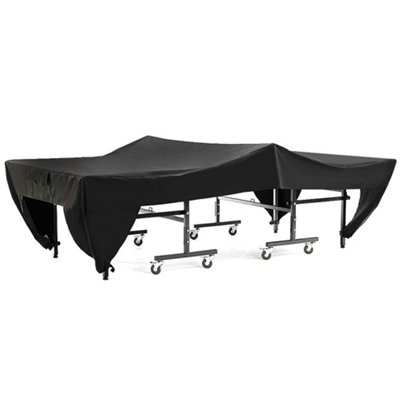Waterproof and Dustproof Black Table Tennis Table Cover for Outdoor Courtyard 280x153x73cm