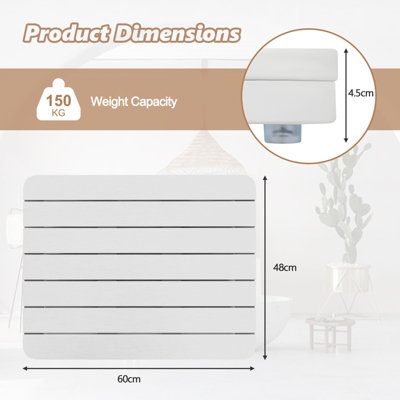 Waterproof Bathroom Floor Mat HIPS Spa Shower Mats Non-Slip Foot Pads 60 x 48cm