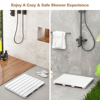 Waterproof Bathroom Floor Mat HIPS Spa Shower Mats Non Slip Foot Pads 60 x 48cm
