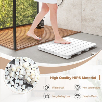 Waterproof Bathroom Floor Mat HIPS Spa Shower Mats Non Slip Foot Pads 60 x 48cm