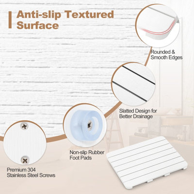 Waterproof Bathroom Floor Mat HIPS Spa Shower Mats Non-Slip Foot Pads 60 x 48cm - 9