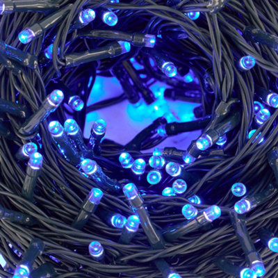 Waterproof Blue LED Fairy Lights with Green Cable - 1000 Lights and 35M ...