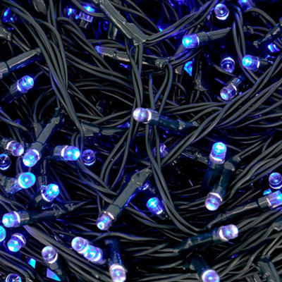 Waterproof Blue LED Fairy Lights with Green Cable - 1000 Lights and 35M ...