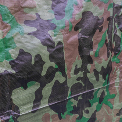Waterproof camouflage tarpaulin ground cover sheet army basha military tarp bird watching cover shooting hide (2m x4m) - 3