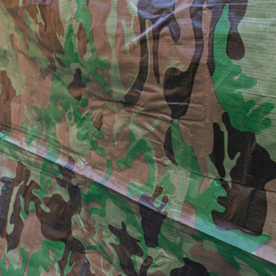 Waterproof camouflage tarpaulin/ground cover sheet/army basha tarp (1.5m x3m) - 4