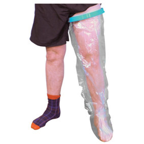 Waterproof Cast and Bandage Protector - Adult Long Leg - Bathroom Washing Aid