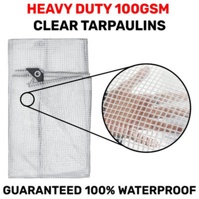 waterproof clear reinforced tarpaulin/builders tarp/camping ground sheet  cover up (1.5m x 2m) - 5