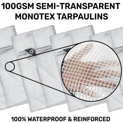 waterproof clear reinforced tarpaulin/builders tarp/camping ground sheet cover up (5m x 3m) - 7