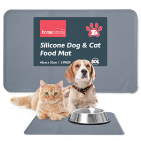Waterproof Dog and Cat Food Mat 48x30cm Silicone Dog Food Mats for Floors Dog Bowl Mats Non Slip