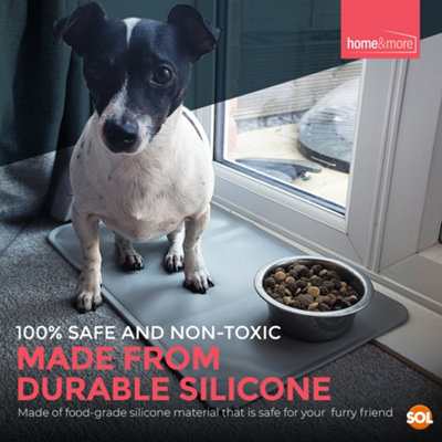Waterproof Dog and Cat Food Mat 48x30cm Silicone Dog Food Mats for Floors Dog Bowl Mats Non Slip - 4