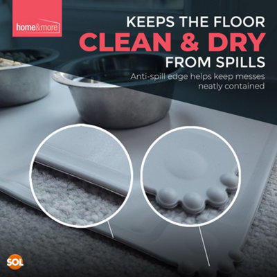 Waterproof Dog and Cat Food Mat 48x30cm Silicone Dog Food Mats for Floors Dog Bowl Mats Non Slip - 5