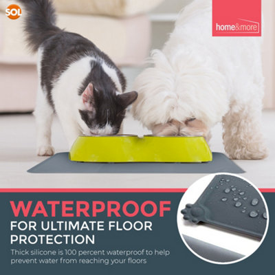 Waterproof Dog and Cat Food Mat 48x30cm Silicone Dog Food Mats for Floors Dog Bowl Mats