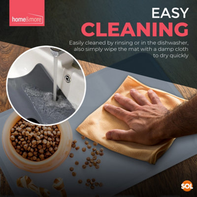 Waterproof Dog and Cat Food Mat 48x30cm Silicone Dog Food Mats for Floors Dog Bowl Mats Non Slip - 7