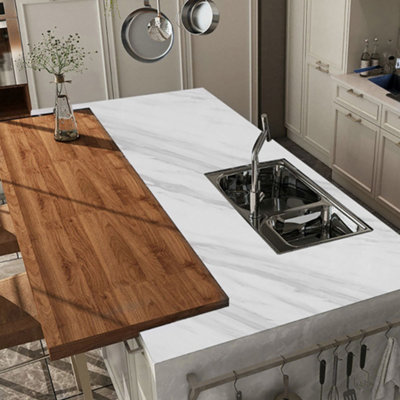 ROSEROSA Peel And Stick Glossy Marble Wallpaper - Self-Adhesive Contact Paper For Countertops, Doors & Furniture
