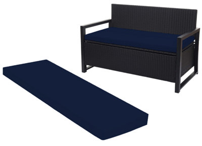 Waterproof Garden Bench Cushion Navy 3 Seater Outdoor Patio Seat Pad