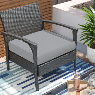 Waterproof Garden Furniture Seat Pad Cushions 50 X 50 X 5cm Silver Square Seat Pad for Indoor & Outdoor Rattan Chair