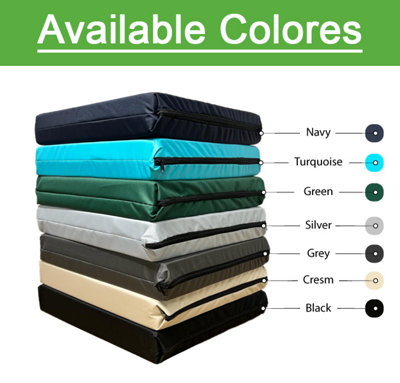 Waterproof Garden Furniture Seat Pad Cushions 50 X 50 X 5cm Silver Square Seat Pad for Indoor & Outdoor Rattan Chair