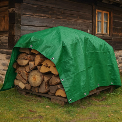 Waterproof Green Tarpaulin Sheet 6ft x 8ft - Polyethylene Ground Sheet ...