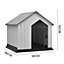 Waterproof Grey Housetop  Plastic Large Dog House Dog Kennel with Door 98x96x95cm
