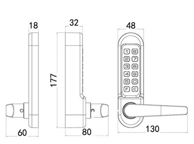 Waterproof Mechanical Single Button Latch Lock With Password, No Power ...
