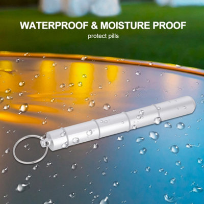 Waterproof Mini Portable Pill Box with Keychain - Includes 5 Cases for Medication Storage