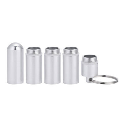 Waterproof Mini Portable Pill Box with Keychain - Includes 5 Cases for Medication Storage