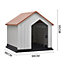 Waterproof Orange Housetop  Plastic Large Dog House Dog Kennel with Door 98x96x95cm