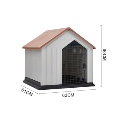 Waterproof Orange Housetop  Plastic Small Dog House Dog Kennel Dog Crate with Door 620x610x600mm