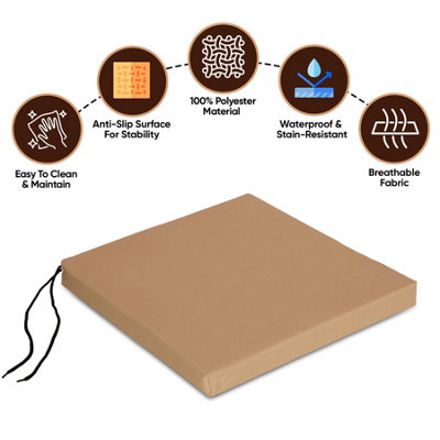 Waterproof Outdoor Fabrics Chairpad 40 x 40 x 4CM - BEIGE - 3
