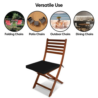 Waterproof Outdoor Fabrics Chairpad 40 x 40 x 4CM - BLACK - 6