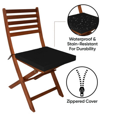 Waterproof Outdoor Fabrics Chairpad 40 x 40 x 4CM - BLACK - 7